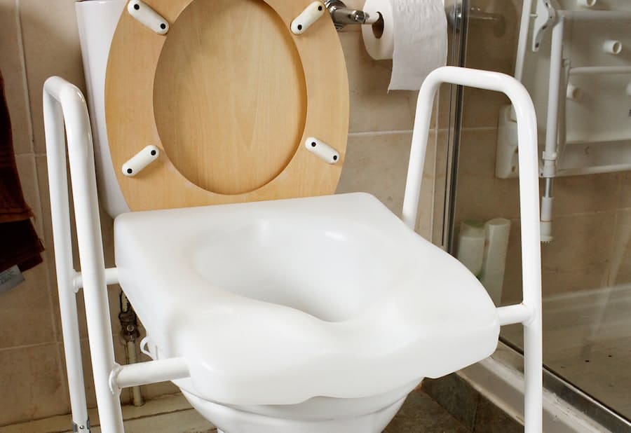 handicap toilet seat with handles