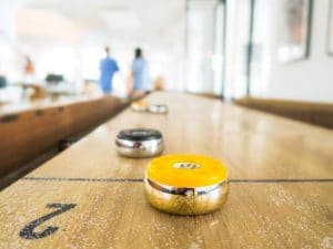 Shuffleboard game for elderly