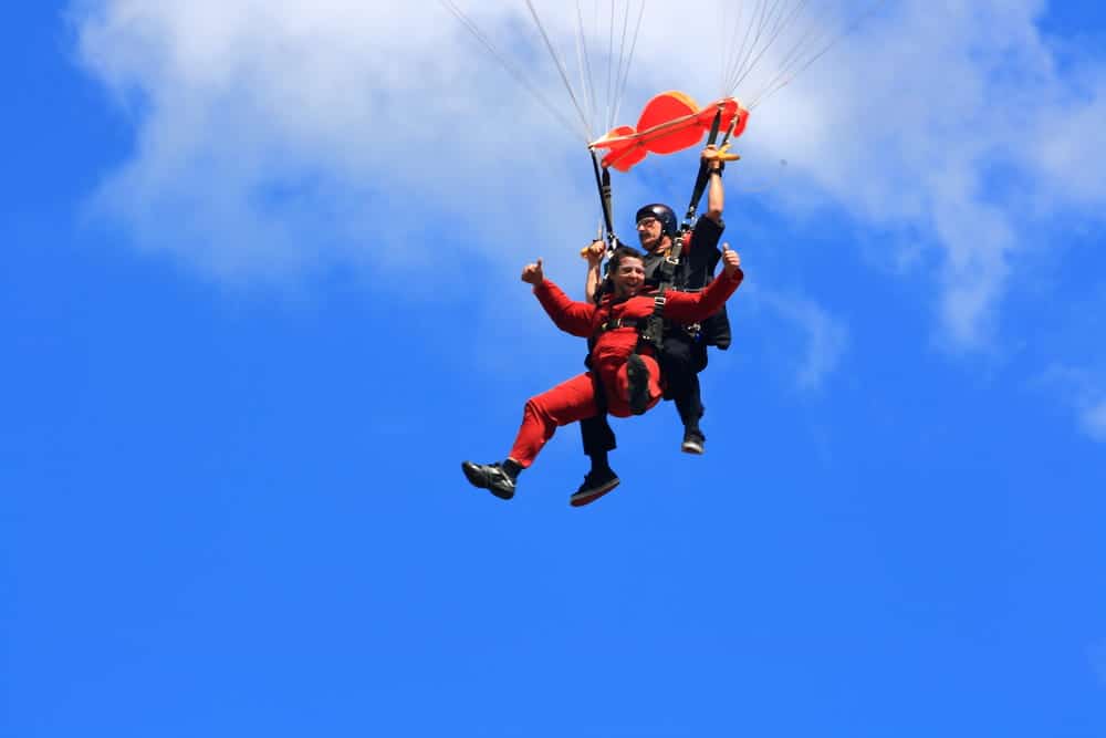 skydiving with wheelchair user