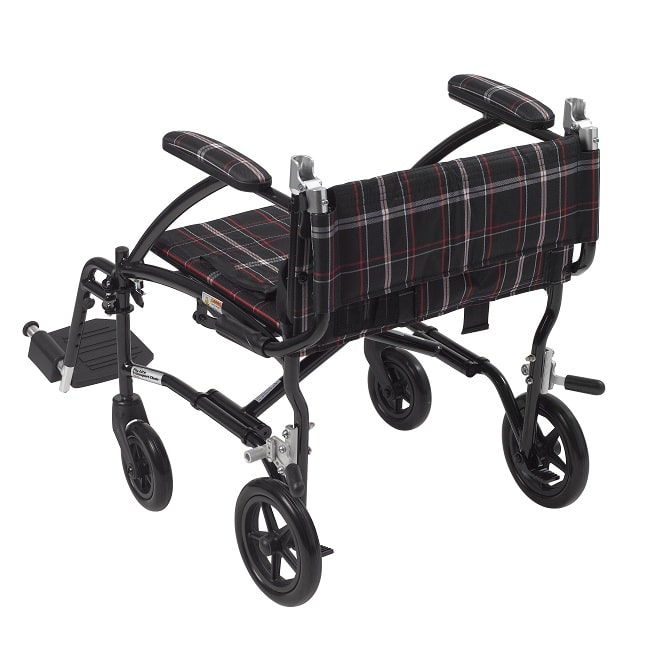 Drive Medical Fly Lite Ultra Lightweight Transport Wheelchair-fold down