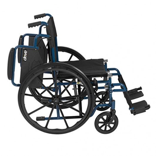 drive medical blue streak wheelchair flip-up armrest